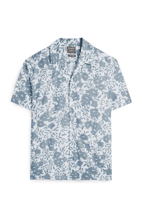 Kem Cetinay Blue Short Sleeve Floral Shirt