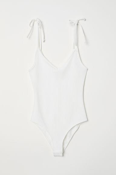 H & M - Body A Costine - Bianco