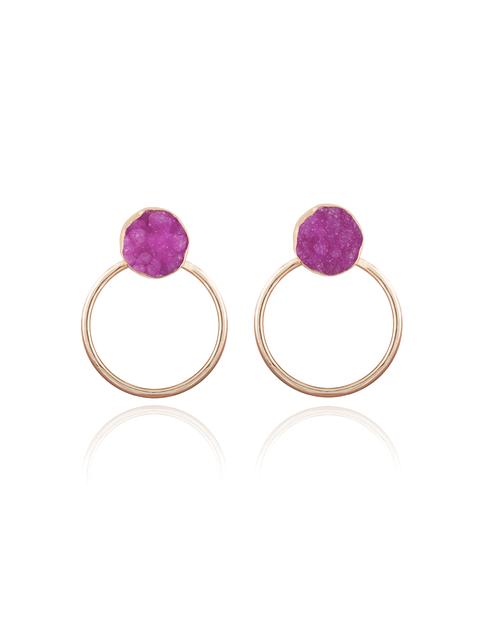 Pendientes Lavani Circle Fucsia