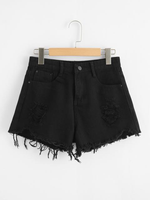 Shorts In Denim Con Orlo Grezzo