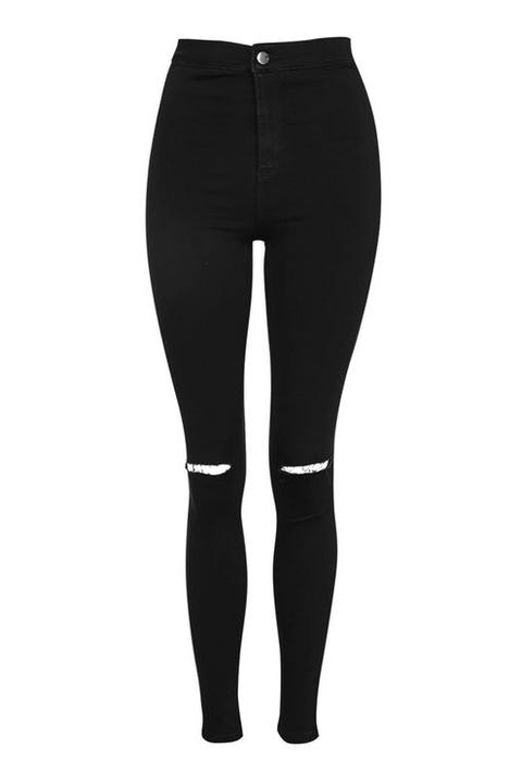 Petite Black Rip Joni Jeans