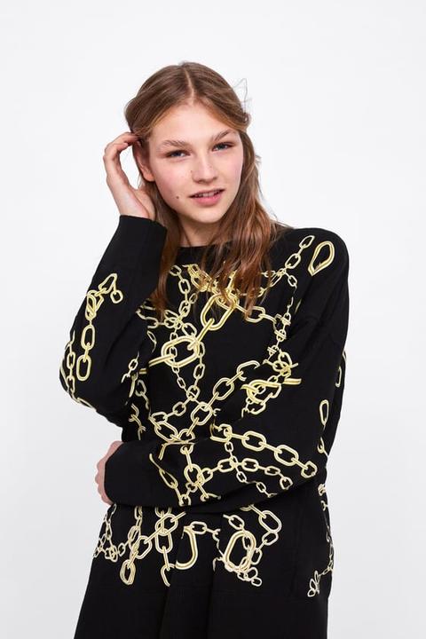 chain print sweatshirt