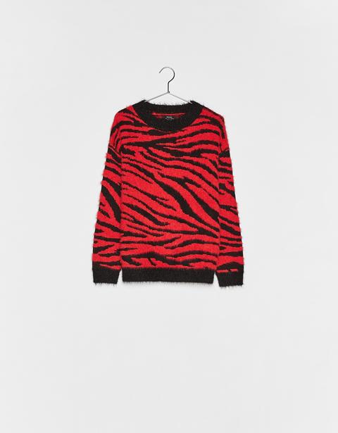 Pullover Con Stampa Zebra