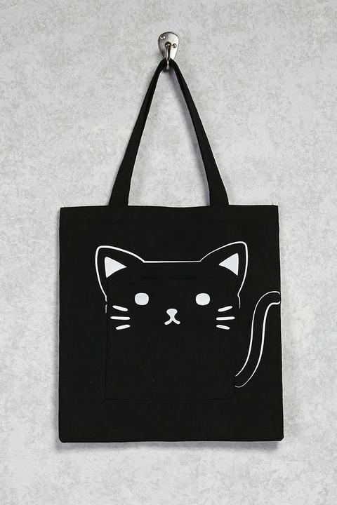 Cat Pocket Tote Bag