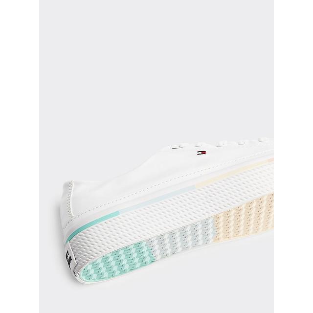 tommy hilfiger patent stripe flatform trainers