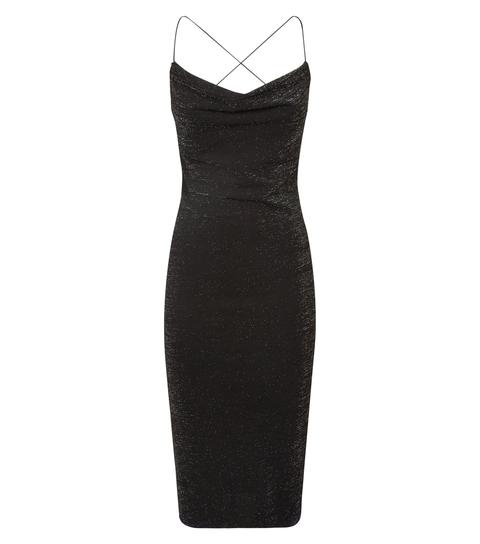 new look black glitter dress