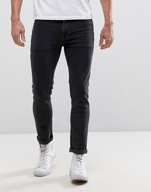 Vaqueros Pitillo En Negro Desgastado De Asos