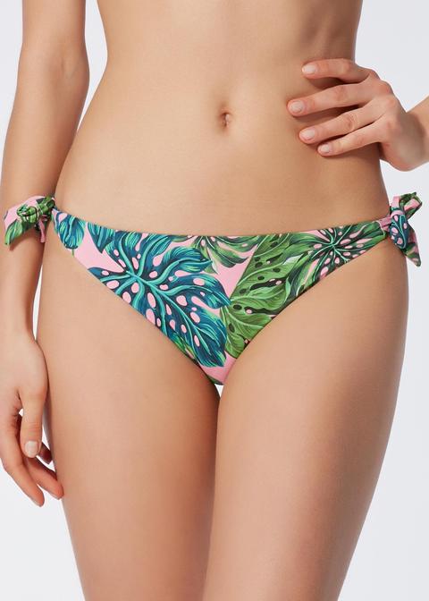 Bikini Slip Brasiliano Tropical Fogliage Ellen