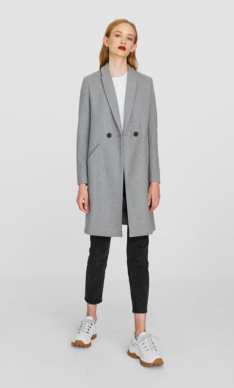 manteau gris femme stradivarius