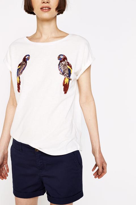 Camiseta Loros Lentejuelas
