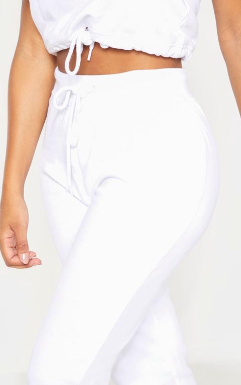 white drawstring joggers