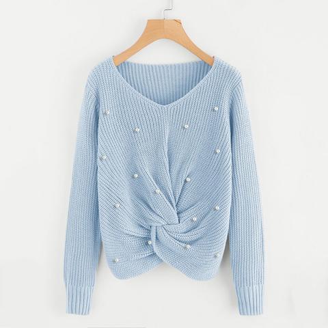 Maglione Con Perle Sintetiche