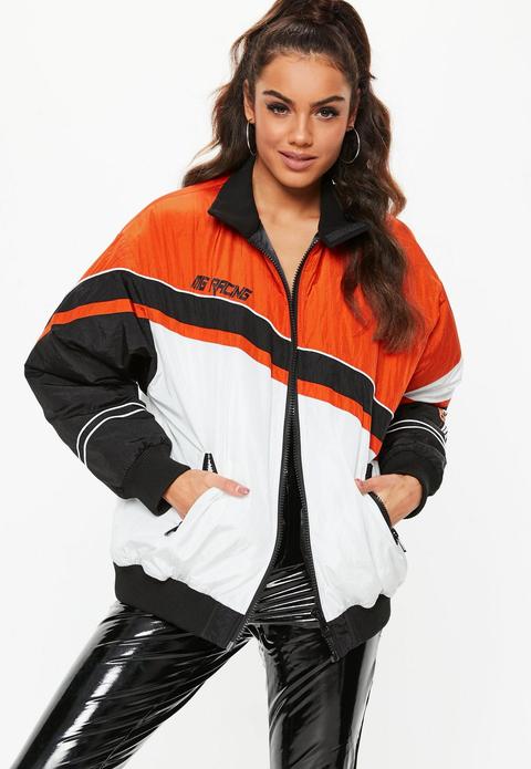 Orange Speed Racing Padded Windbreaker Jacket