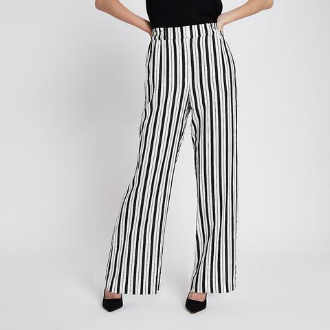 White Stripe Wide Leg Trousers from River Island on 21 Buttons