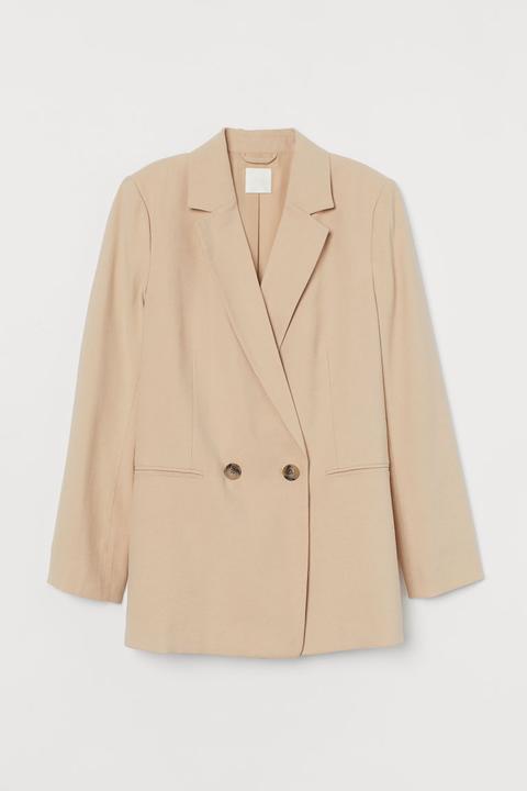 Blazer À Double Boutonnage - Beige