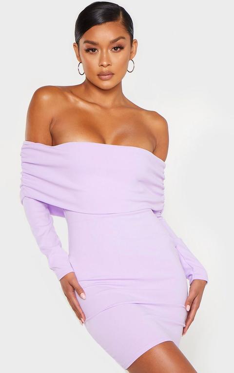 lilac bardot dress