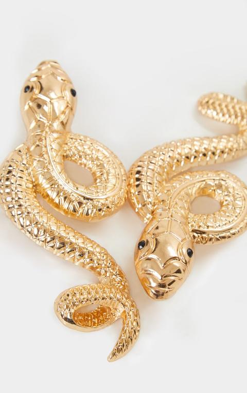 Gold Oversized Twisted Snake Earrings