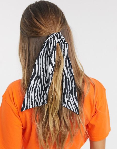 Pañuelo Para El Pelo Con Estampado Abstracto De Cebra De Asos Design-multicolor