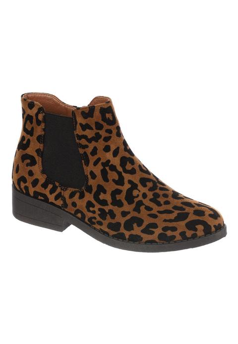 Womens Tan Leopard Chelsea Boots from 