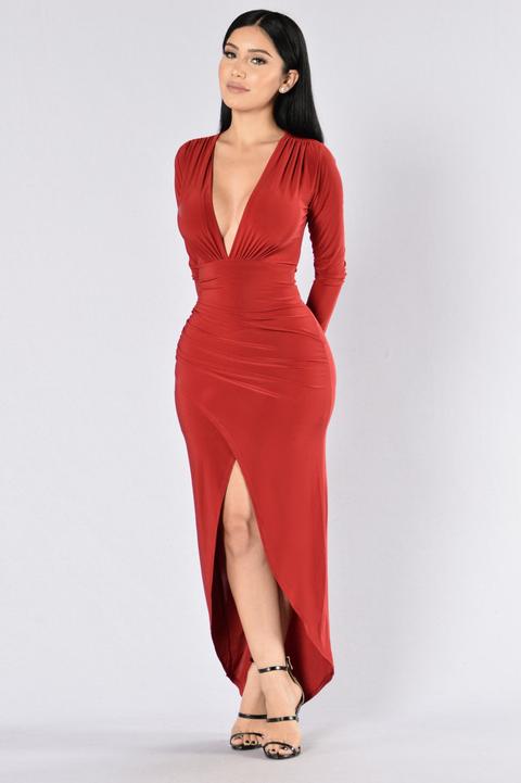 One Last Dance Dress - Dark Red