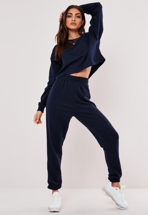 Jogging Bleu Marine Sweat Court Et Jogging Tall