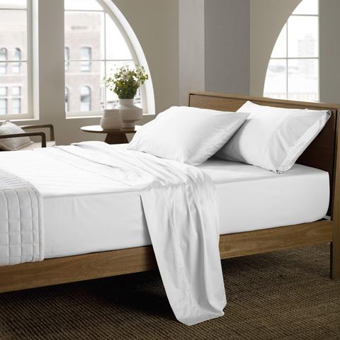 White '400 Thread Count Cotton Sateen' Flat Sheet