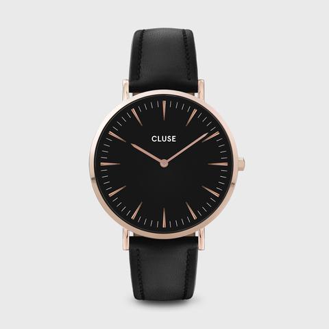 La Bohème Leather Rose Gold Black/black