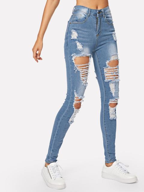 Jeans Skinny Strappato