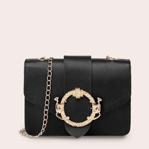 Sac À Bandoulière Noir Casual Unicolore