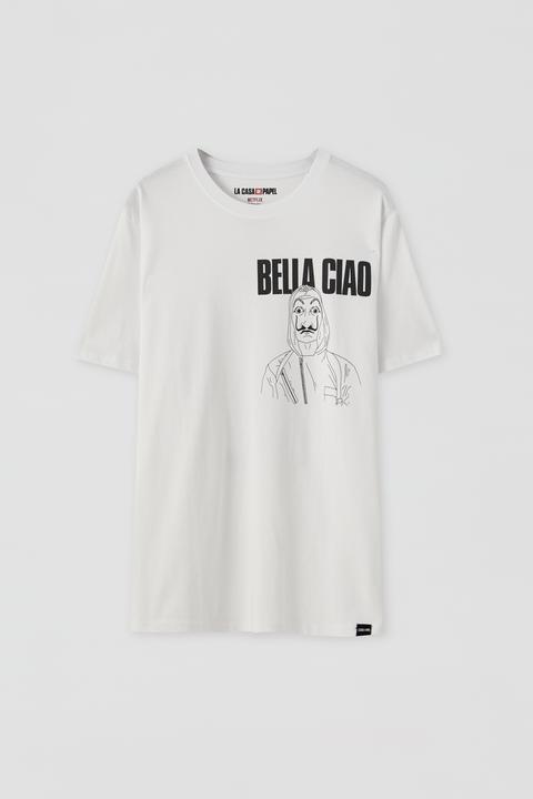 Camiseta La Casa De Papel X Pull&amp;bear &quot;bella Ciao&quot;