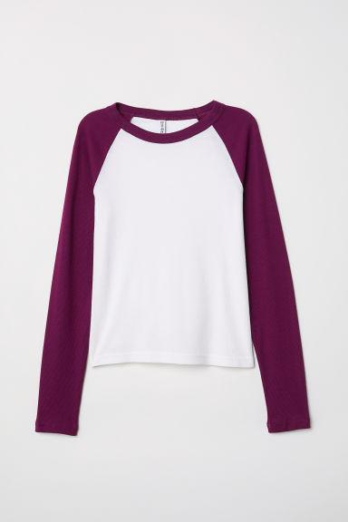 H & M - Maglia Da Baseball Aderente - Viola