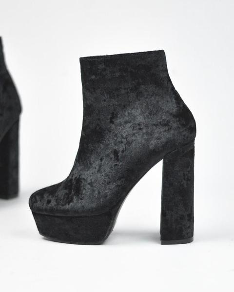 Emily - Black Velvet Ankle Boots