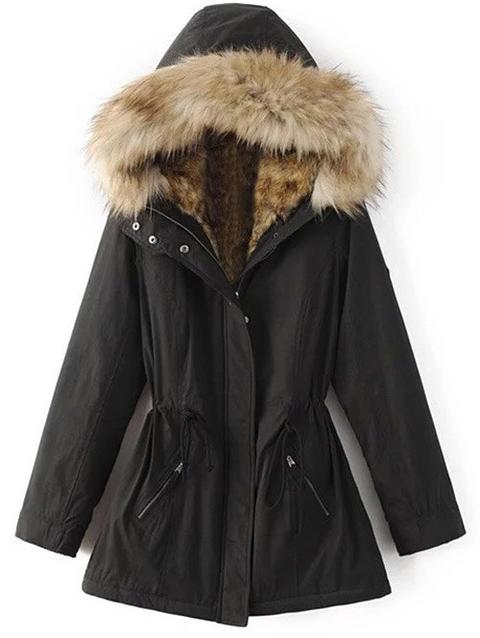 fur lined hooded coat