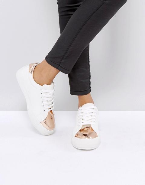Park Lane Metallic Toe Trainer-white
