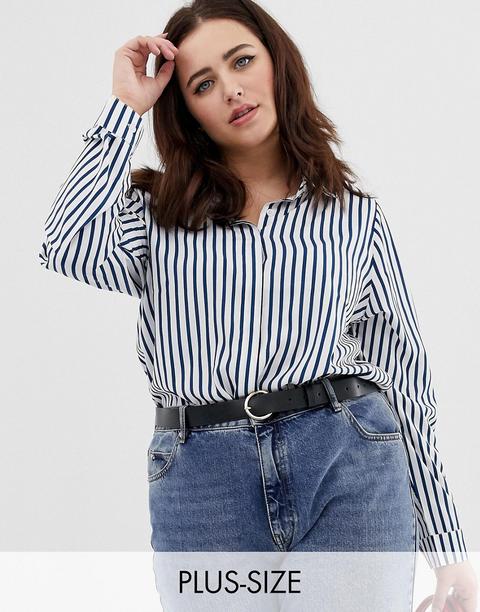 Brave Soul Plus - Camicia A Righe - Navy