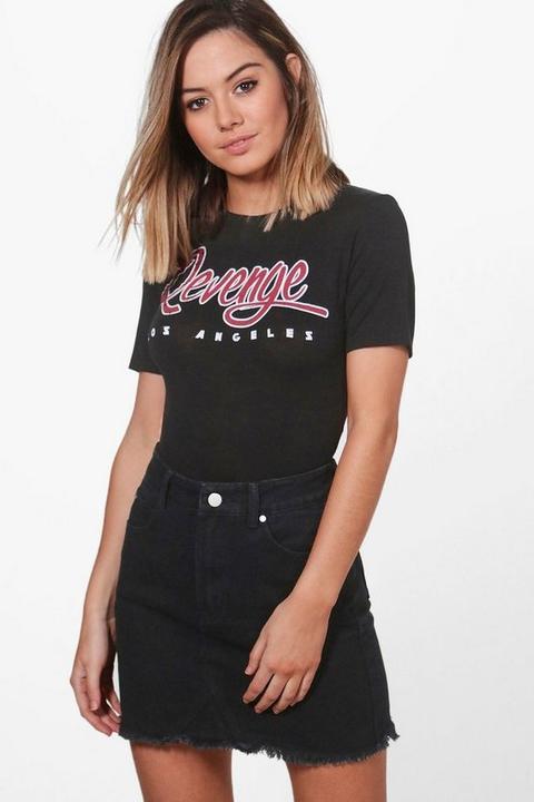 Womens Petite Raw Edge Denim Mini Skirt - Black - 6, Black
