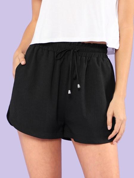 Frill Waist Dolphin Hem Shorts