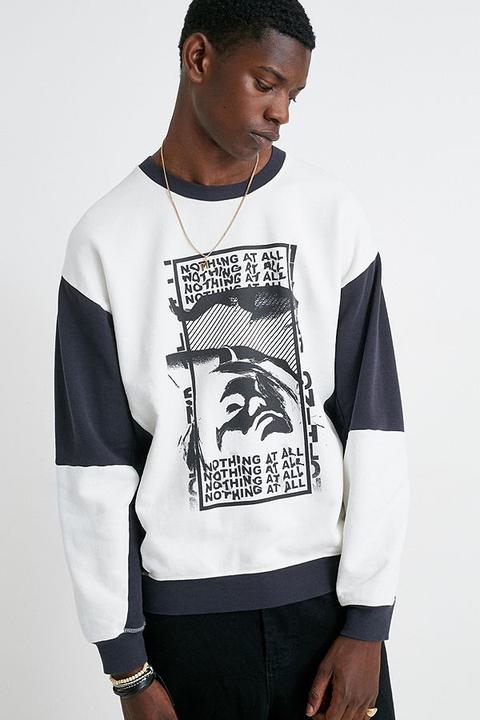 Uo Nothing At All Cut & Sew Ecru Sweatshirt - Beige S At Urban Outfitters