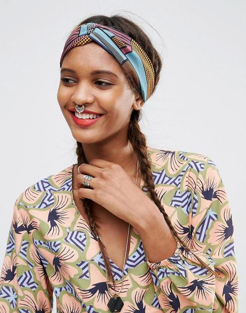 Banda Para El Pelo Retorcida Con Estampado Estilo Mosaico De Asos Africa