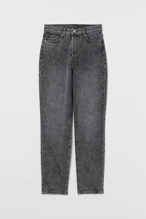 Mom High Ankle Jeans - Gris