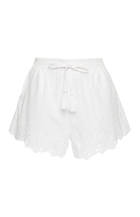 Pantalón Corto Blanco Con Bordados Schiffley