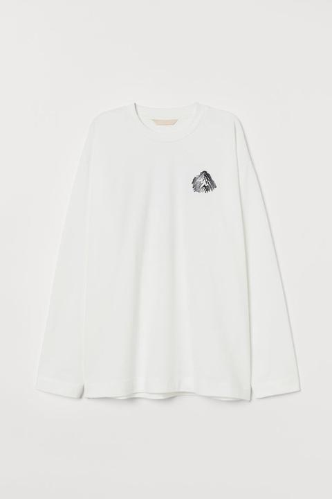 Oversized Jersey Top - White