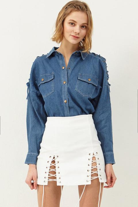 Izabel Eyelet Mini Skirt