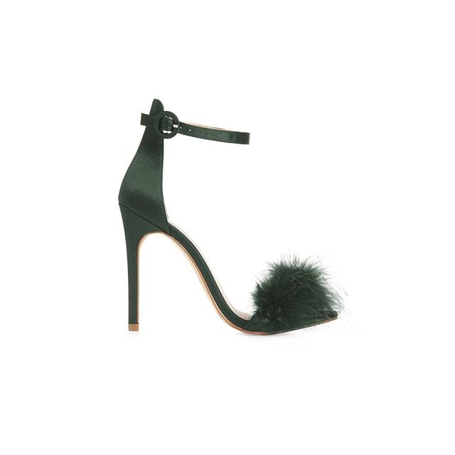 white fluffy heels primark