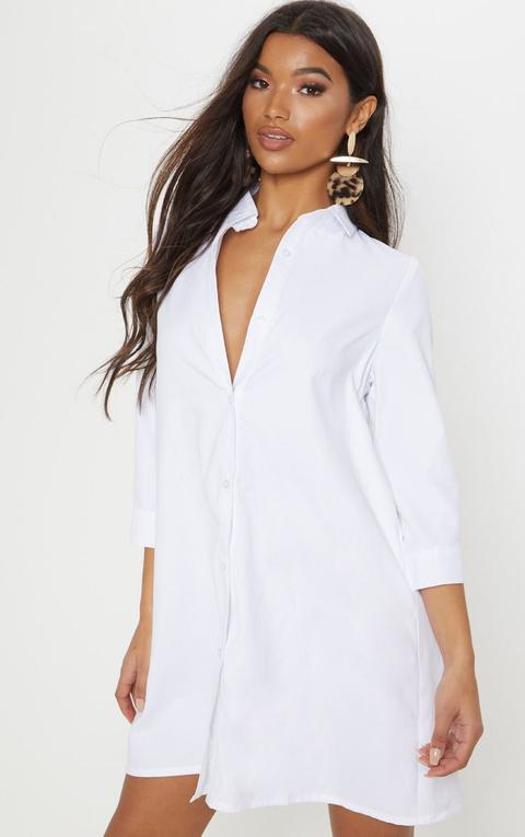 Leni Robe Chemise Blanche, Blanc