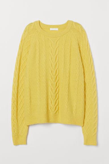 Pullover Mit Zopfmuster Yellow Damen From H M On 21 Buttons