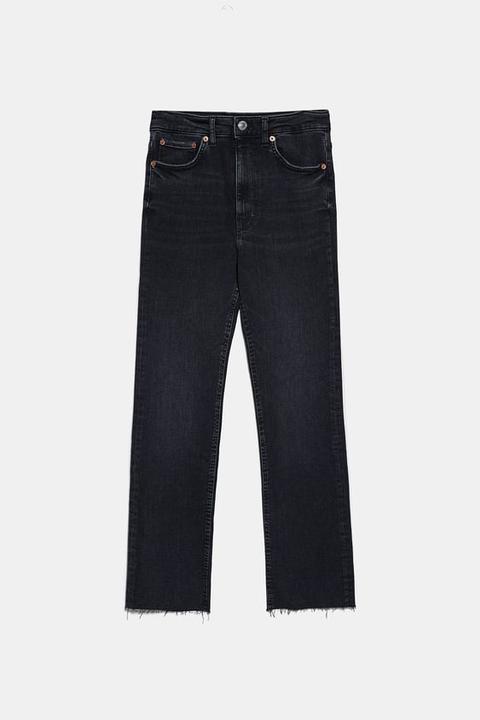 zara jeans cropped flare