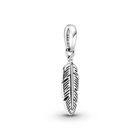 Pandora Single Feather Pendant - Sterling Silver