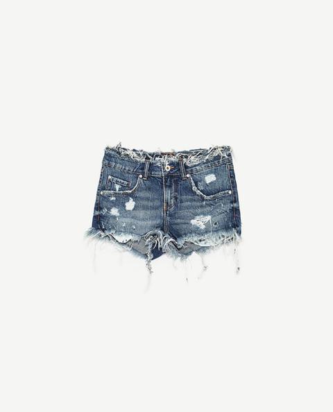 Ripped Denim Shorts