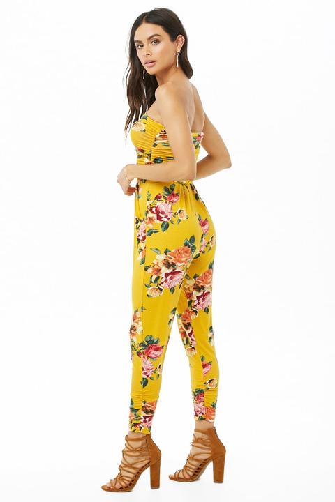 forever 21 mustard jumpsuit